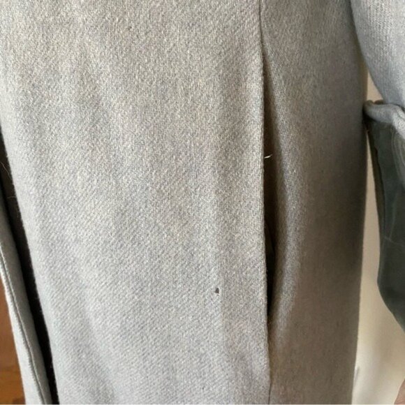 Vintage 1960s Military Style Wool Coat Velvet Collar Cuffs Gray 4 - Picture 6 of 10